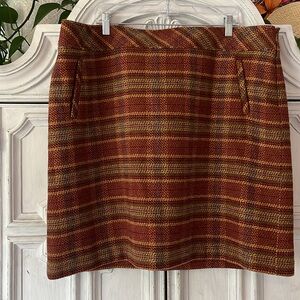EUC Talbots Tweed Plaid Wool Mini A-line Skirt Size 20.
